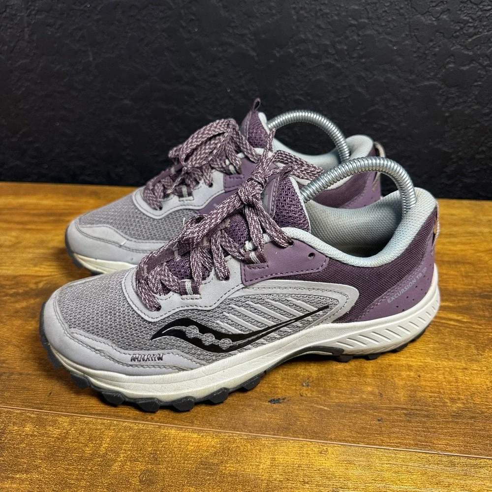 Saucony Excursion TR15 S10668-20 Purple Grey Mesh Trail Running Shoes Womens 6.5